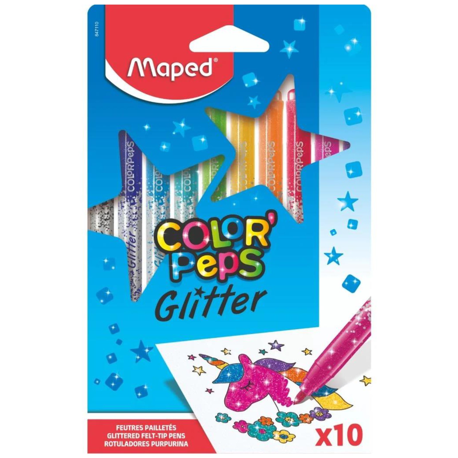 FLOMASTER 12 rəng-zərli / 847110 / Glitter / MAPED