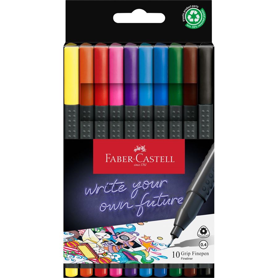 Qələm liner 10 rəng 0,4 / 151610 / Faber Castell