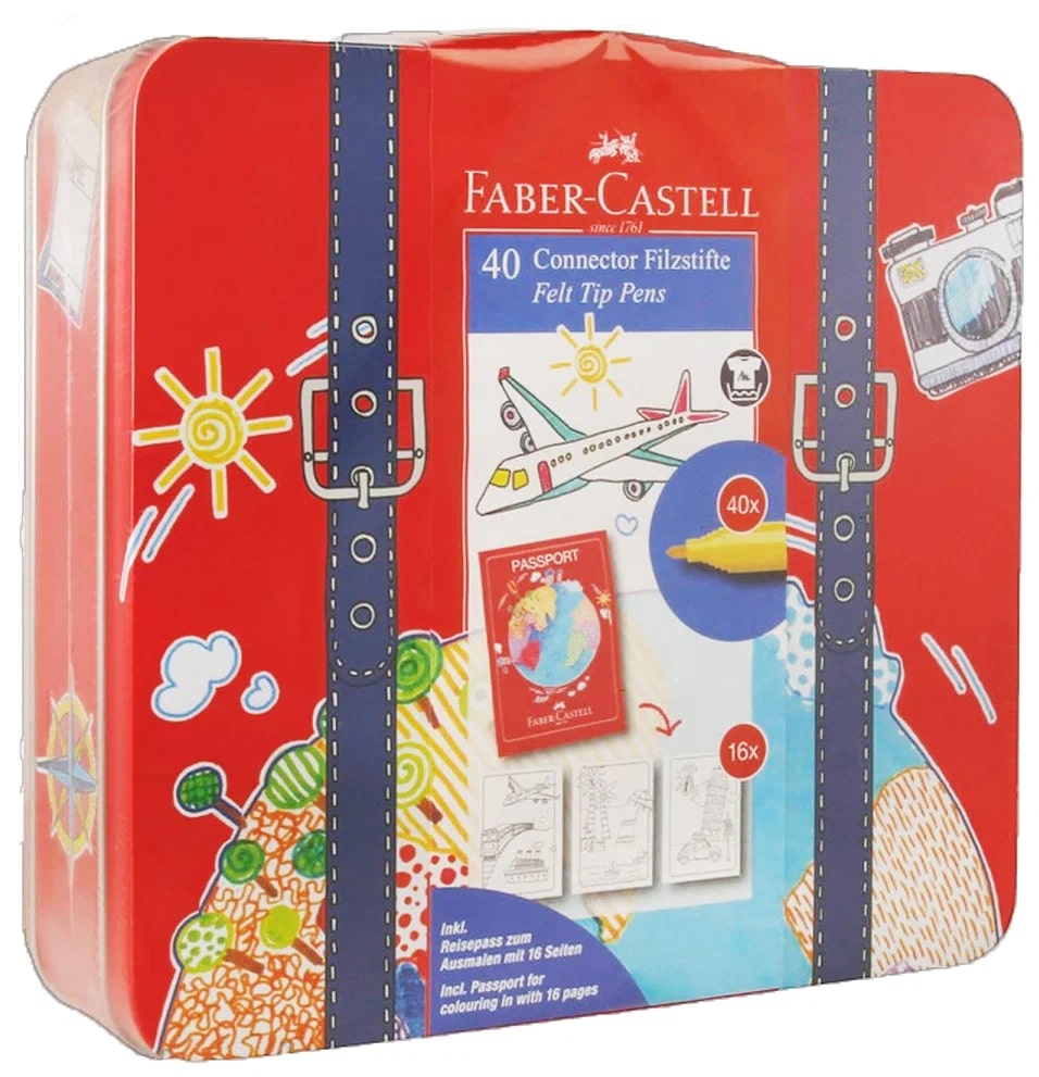 Flomaster 40  rəng +rəngləmə metal qabda 155535 Faber Castell