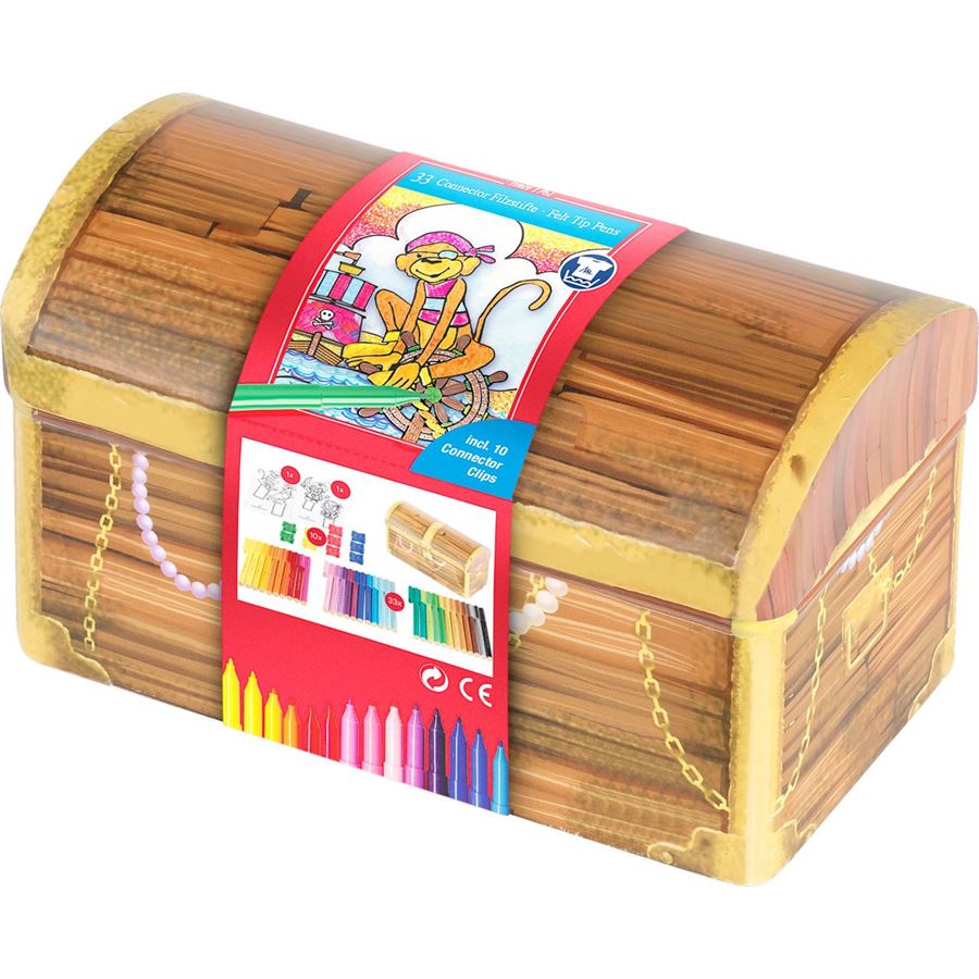 Flomaster 33 rəng +rəngləmə metal qabda 155536 Faber Castell