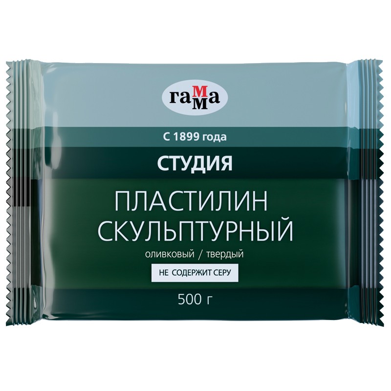 Plastilin Skulpturnıy Olivkovıy / tverdıy / 500 gr / Qamma