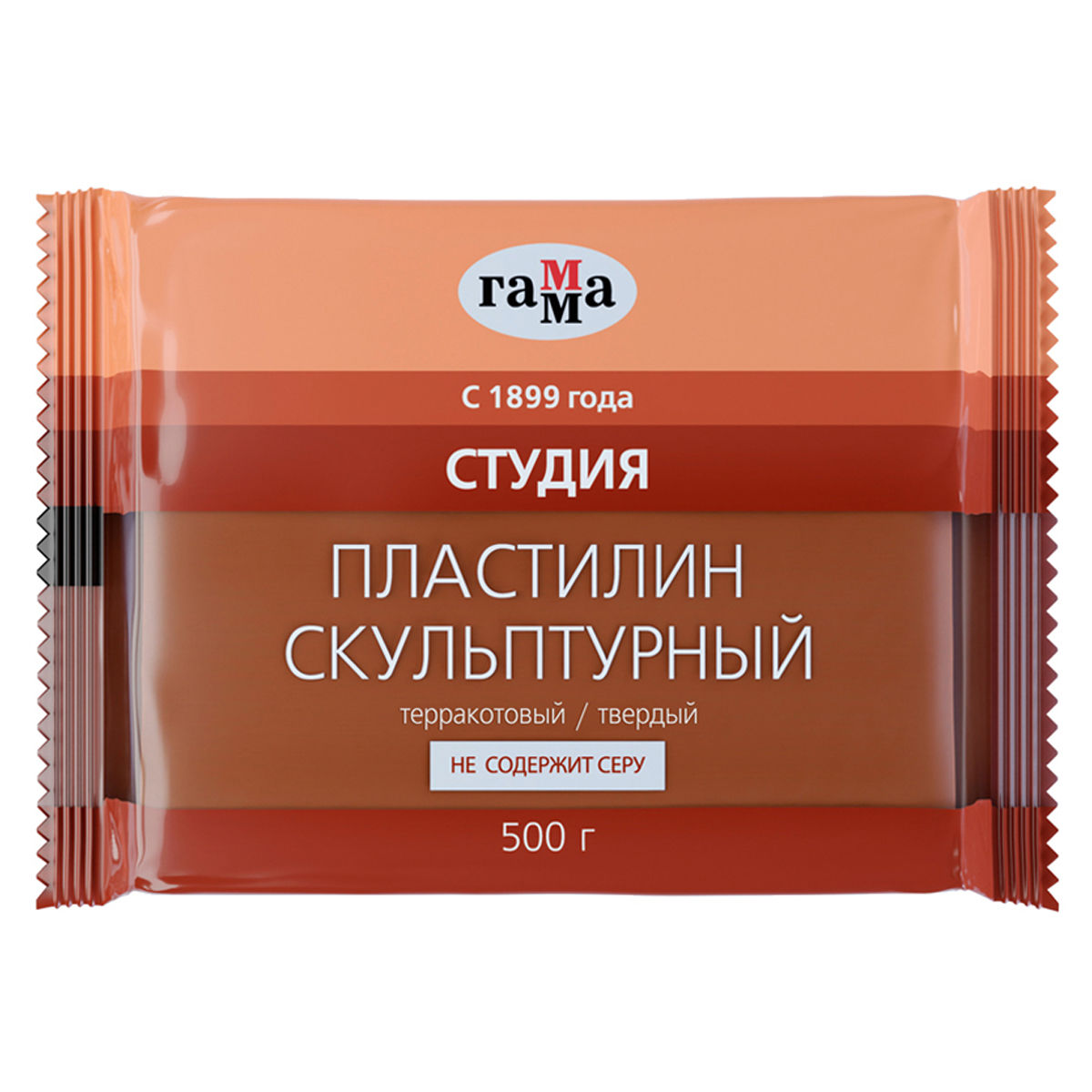 Plastilin Skulpturnıy Terraktovıy / tverdıy / 500 gr / Qamma