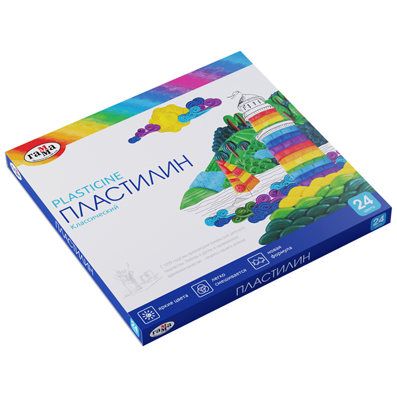 Plastilin 281036 "Klassiçeskiy"24 rəng 480 qr 
