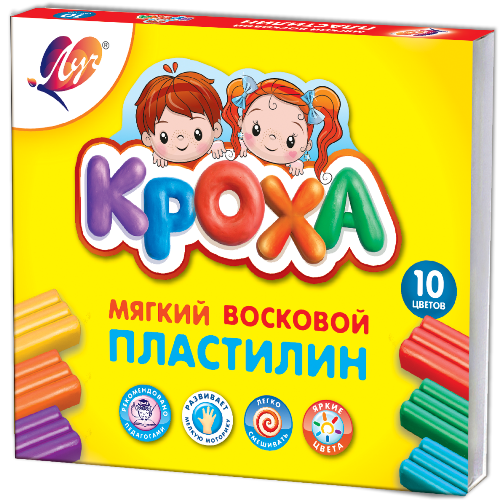 Plastilin 10 rəng / 12C 875-08 / Kroxa / LUÇ