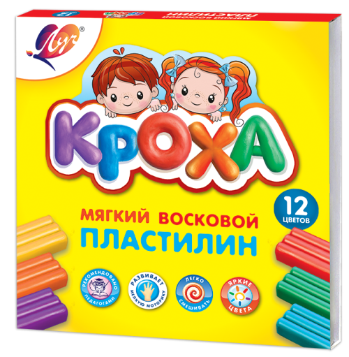 Plastilin 12 rəng / 23C 1484-08 / Kroxa / LUÇ