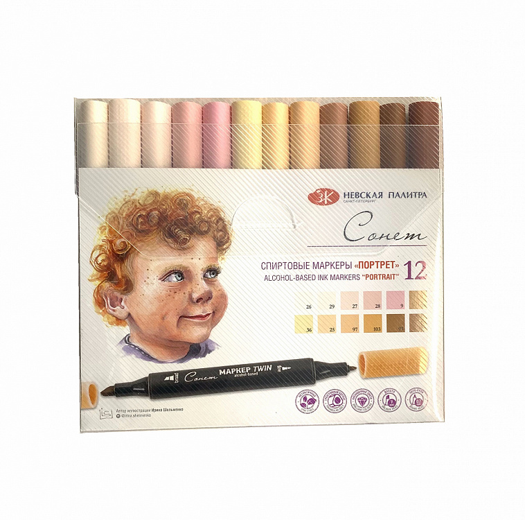 Spirtovıx marker 12 rəng / Portret / 211421450 / SONET