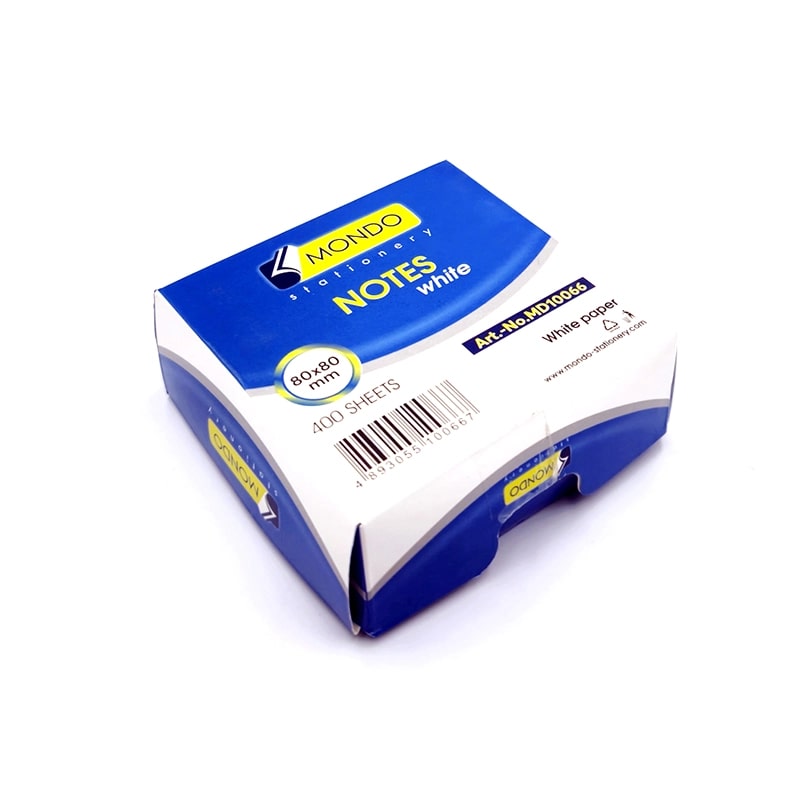 Qeyd kağızı 400 v / 8x8 sm / yapışqansız ağ / MD10066 / MONDO