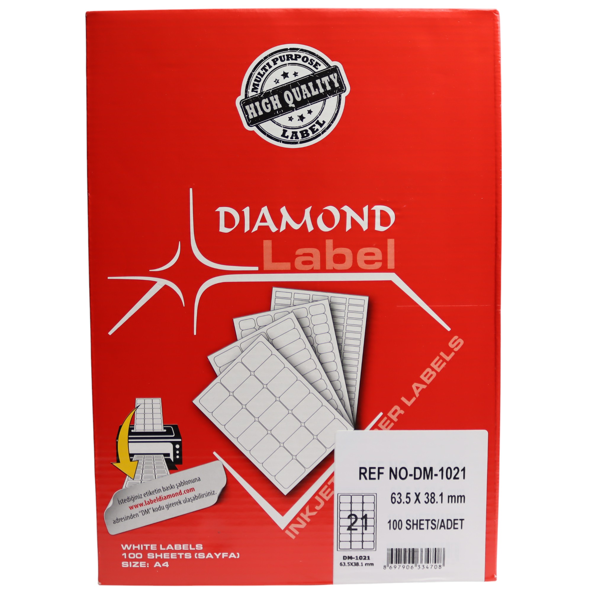 Label (63.5x38.1) DM-1021  21 ədədli Diamond