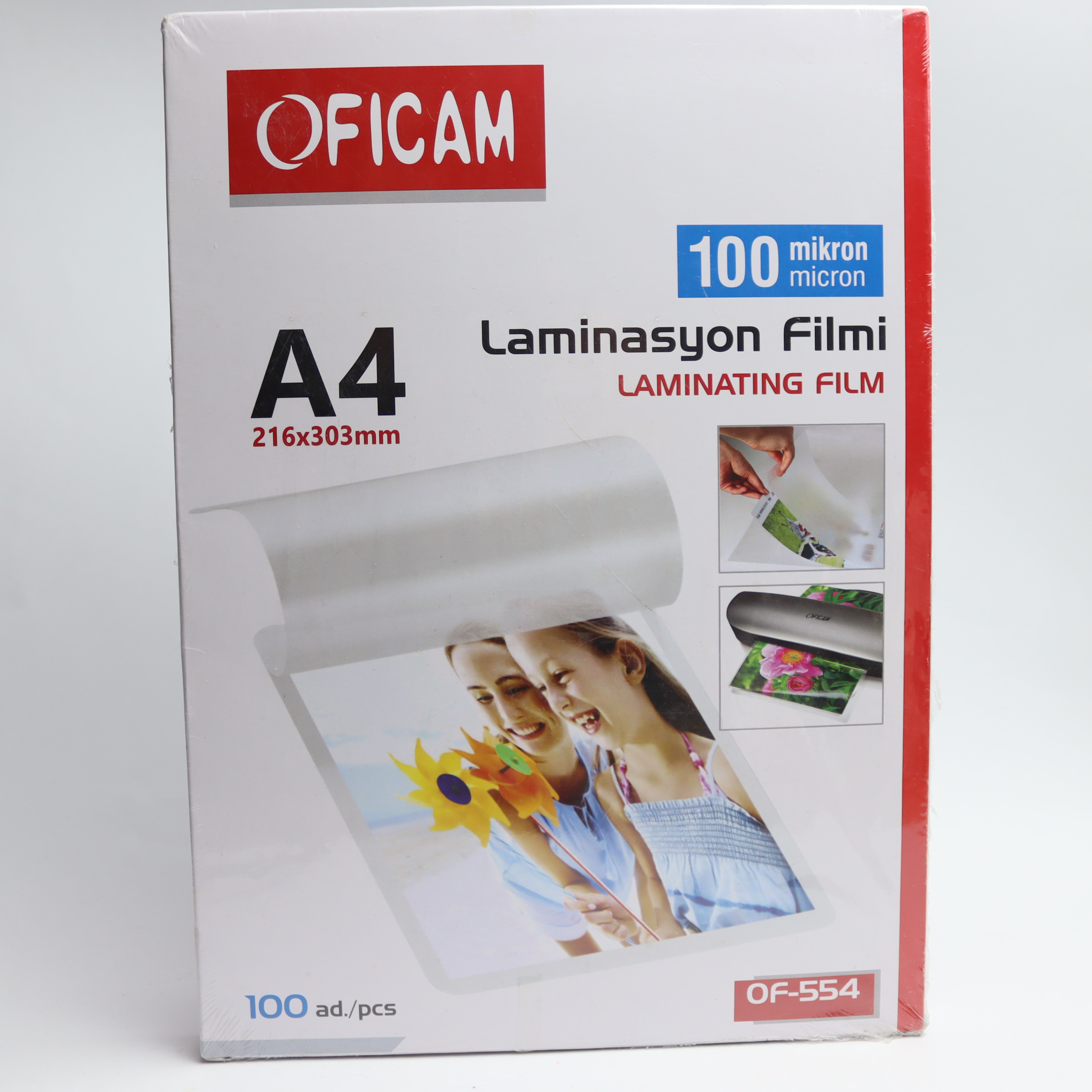Laminasiya plyonka A4 216x303x100 mic / OF-554 / Oficam
