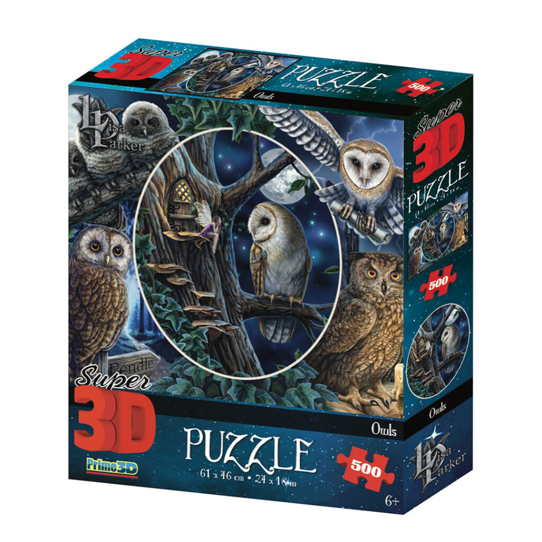 Pazl 3D / 500 pieces / 61*46 sm / Совы / 32524 / Prime 3D
