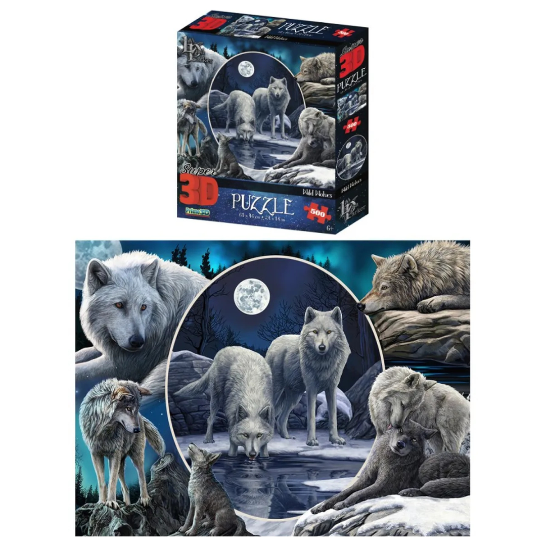 Pazl 3D / 500 pieces / 61*46 sm / Волки / 32525 / Prime 3D
