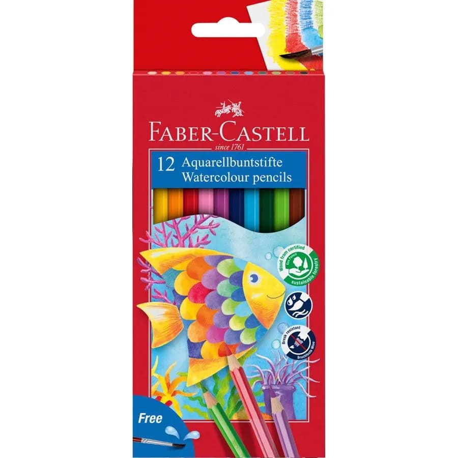 Karandaş + fırça 12 rəng 114413 Faber Castell