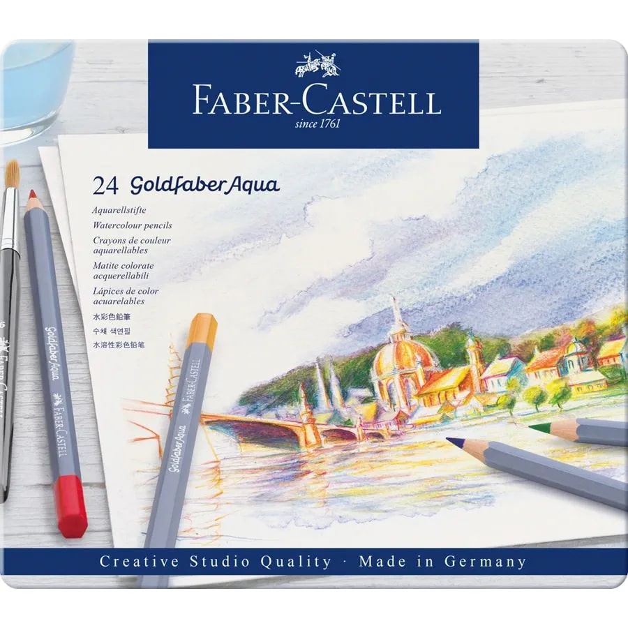 KARANDAŞ 24 RƏNGLİ / metal qutu / 114624 / FABER CASTEL