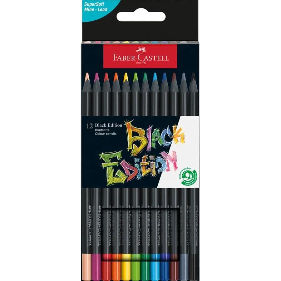 KARANDAŞ 12 RƏNGLİ / BLACK EDITION / 116412 / FABER CASTEL