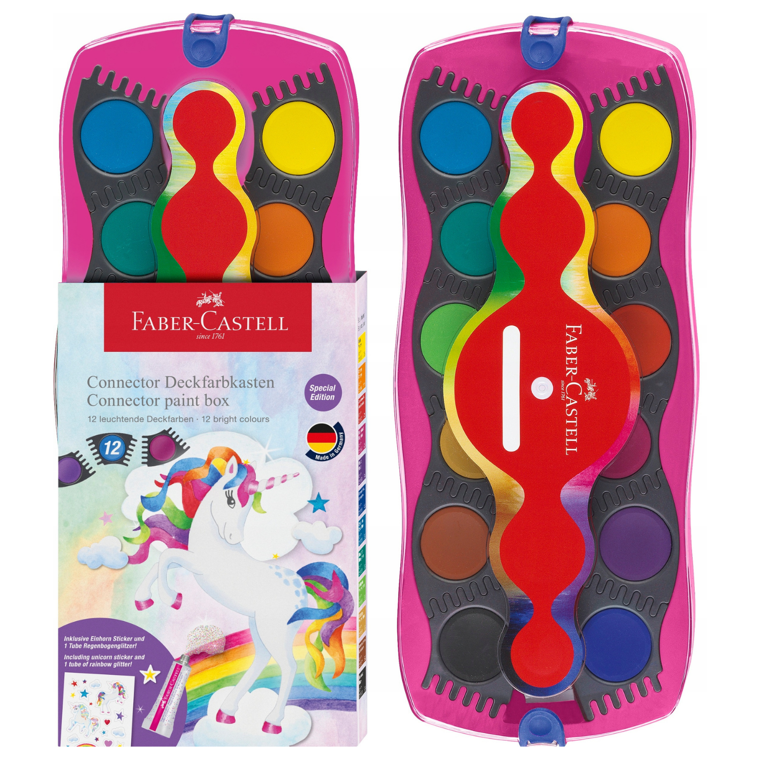 Akvarel boya + 1 tubik bəyaz boya / 12 rəng / 125002 / Faber Castell