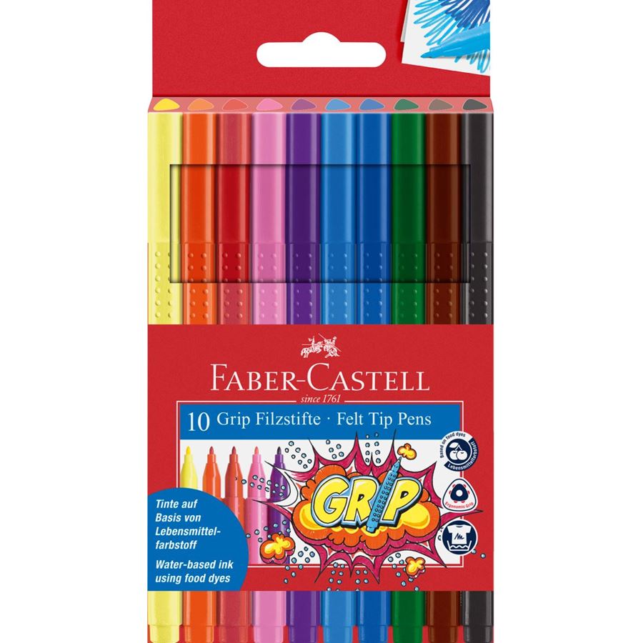 Flomaster 10 rəng / Grip / 155310 / Faber Castell