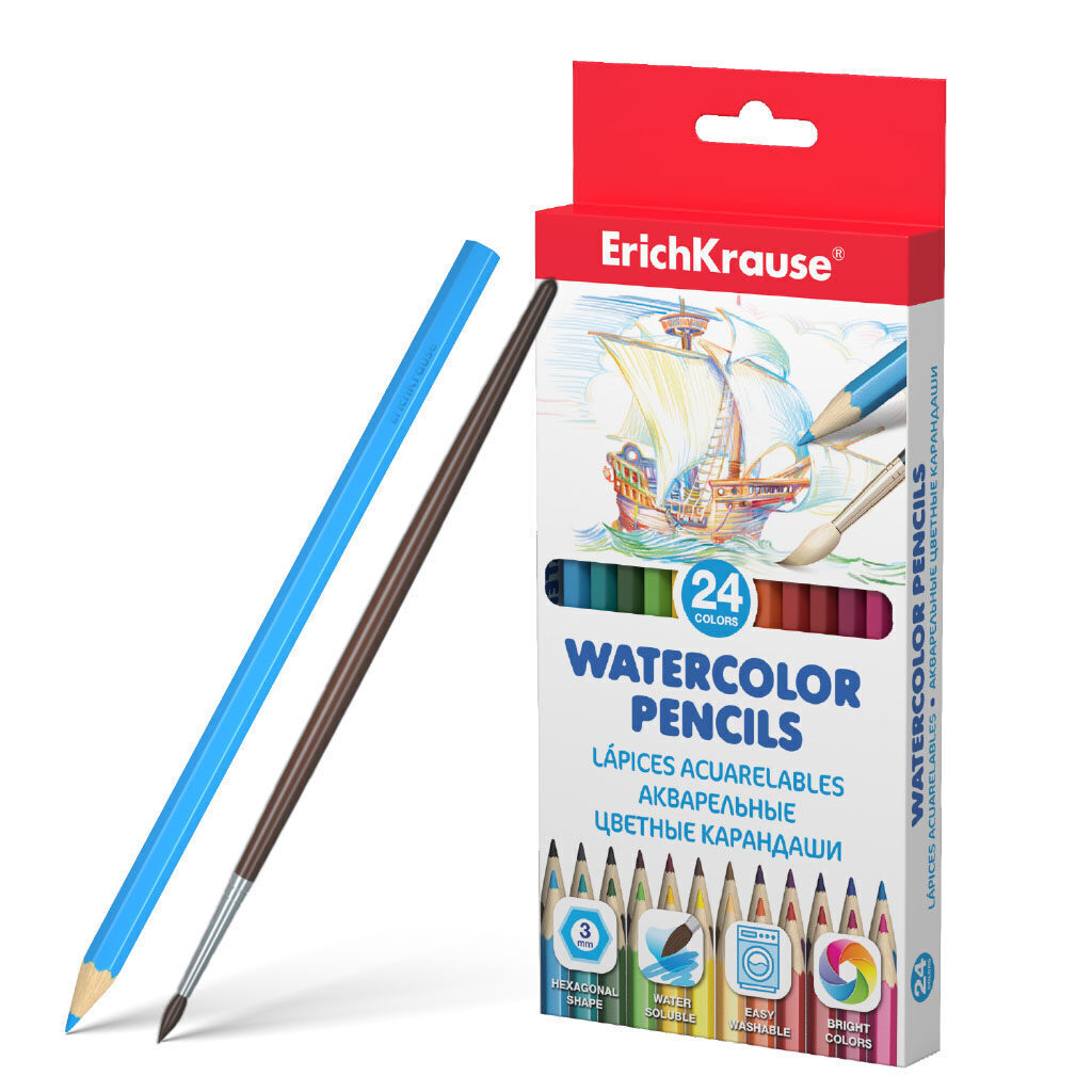 RƏNGLİ KARANDAŞ ERICHKRAUSE®  AKVAREL 24 RƏNG FIRÇALI / 50534