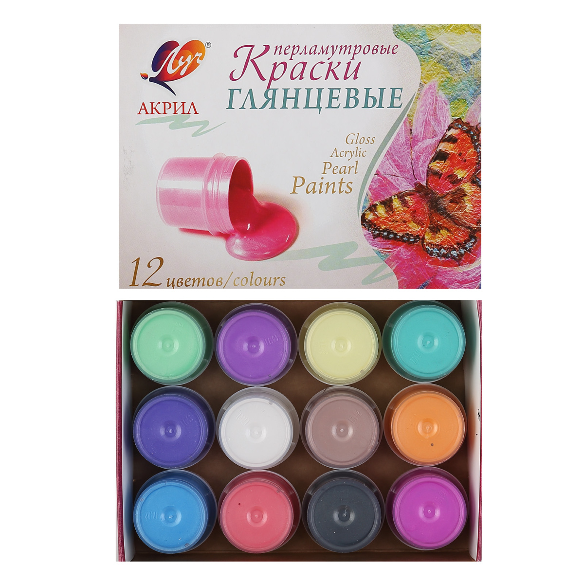 Akril boya perlamutrovıe 12 rəng / LUÇ