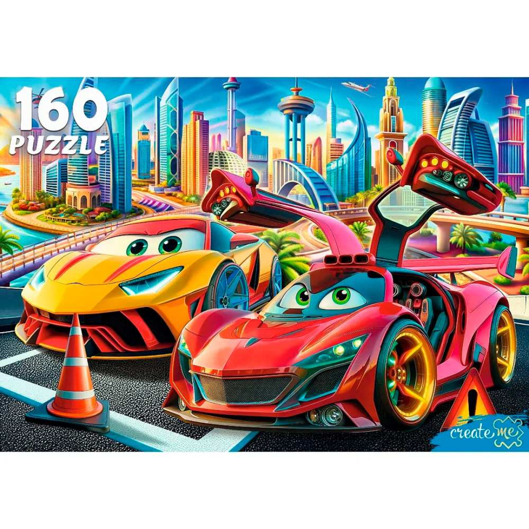 Pazl / 160 pieces / 25*17*4 sm / Две модные машинки / Ф160-6640 / Рыжий кот