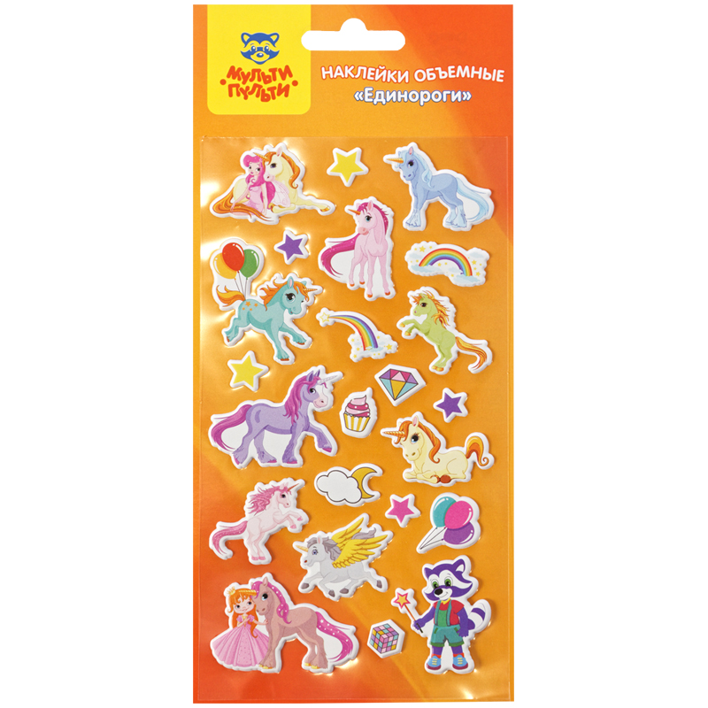 STİCKER MULTI-PULTI ЕДИНОРОГИ 10*22СМ / PS_29326