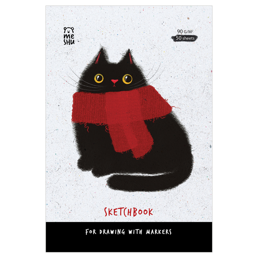 SKETCH BOOK MESHU A5, "CAT" 50 VƏRƏQLİ "CAT" 90Г/М2, SOFT-TOUCH / MS_53575
