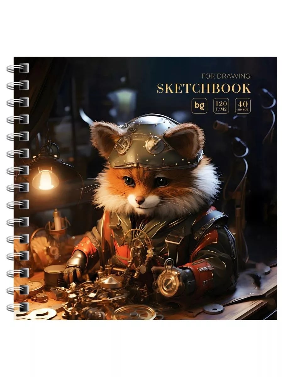 SKETCH BOOK BG 170*170 40 VƏRƏQLI "STEAMPUNK. FOX" SOFT TOUCH, 120Г/М2 / Скв40гр_58079