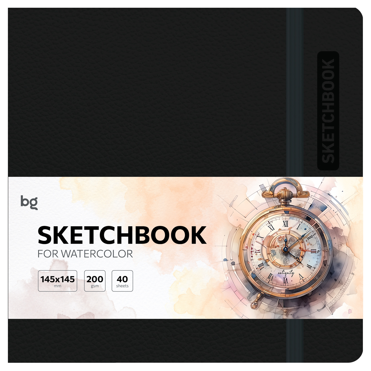 SKETCH BOOK BG 145*145 40 VƏRƏQLI "BRIGHT. BLACK" 200Г/М2 / Cк40с_61742