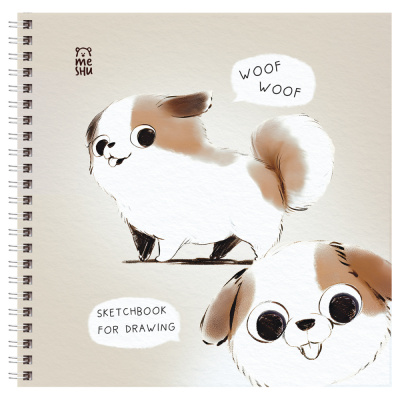 SKETCH BOOK MESHU 150*150 60 VƏRƏQLI "CUTE DOG" SOFT-TOUCH, 120Г/М2 / MS_64035