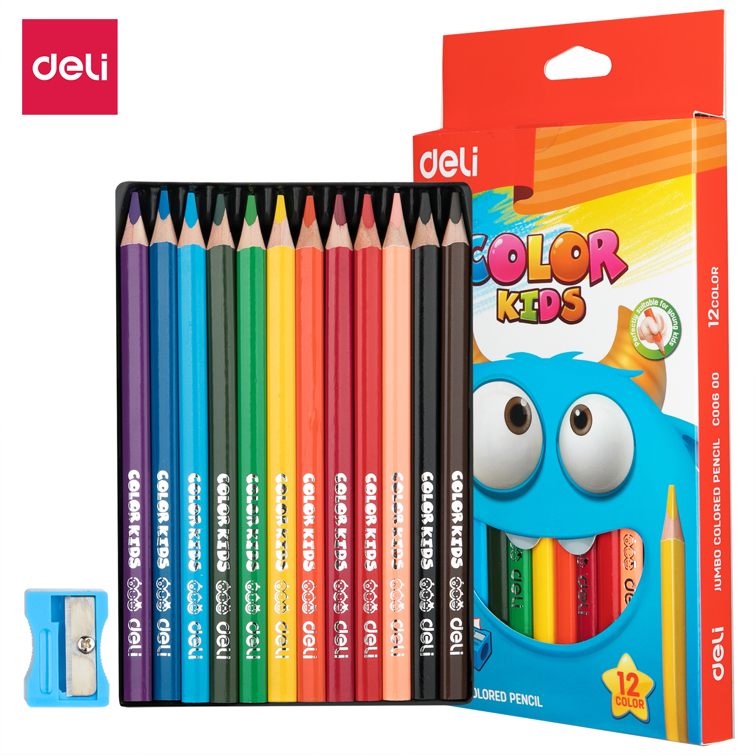 Karandaş rəngli 12 rəng  Jumbo / C00600 / DELI