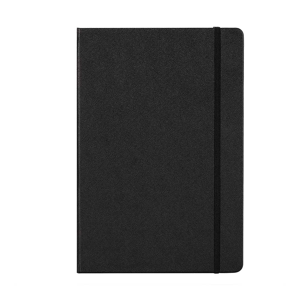Bloknot Deli N112L A5 96v Dəri üzlü qara