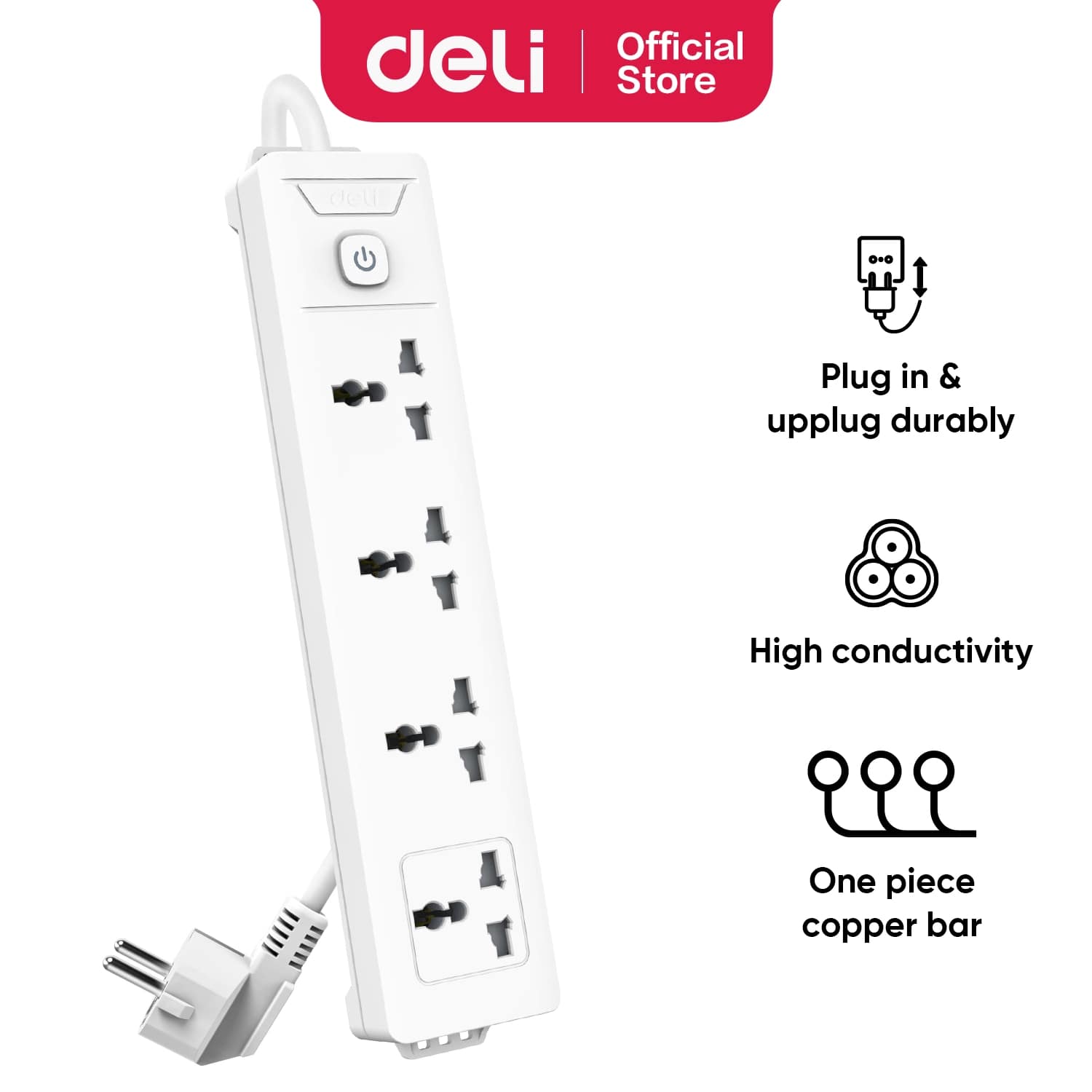 Udlinitel Deli T403 ağ 4/3