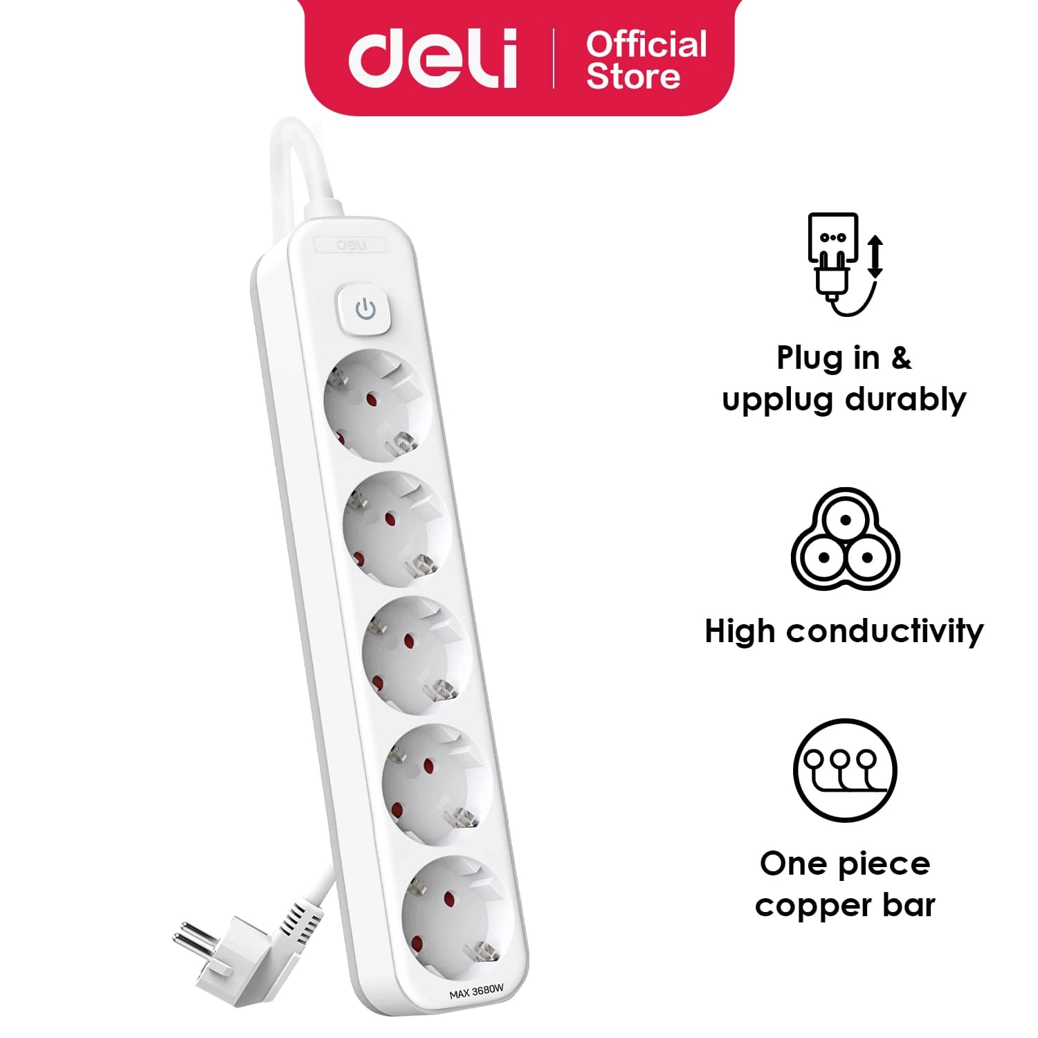 Udlinitel Deli T439 ağ 5/5