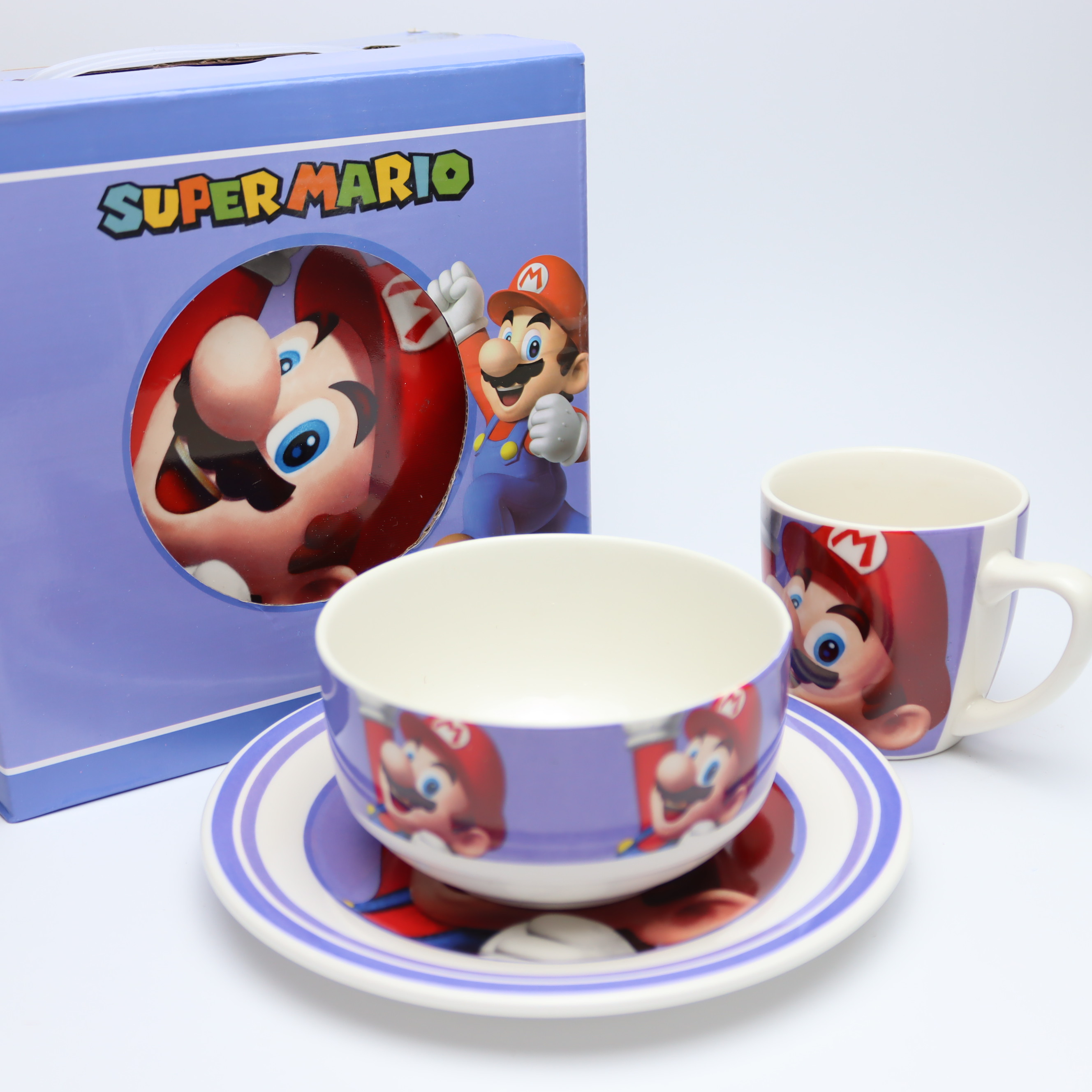 Fincan + boşqab + kasa dəsti / Super Mario / SU-65