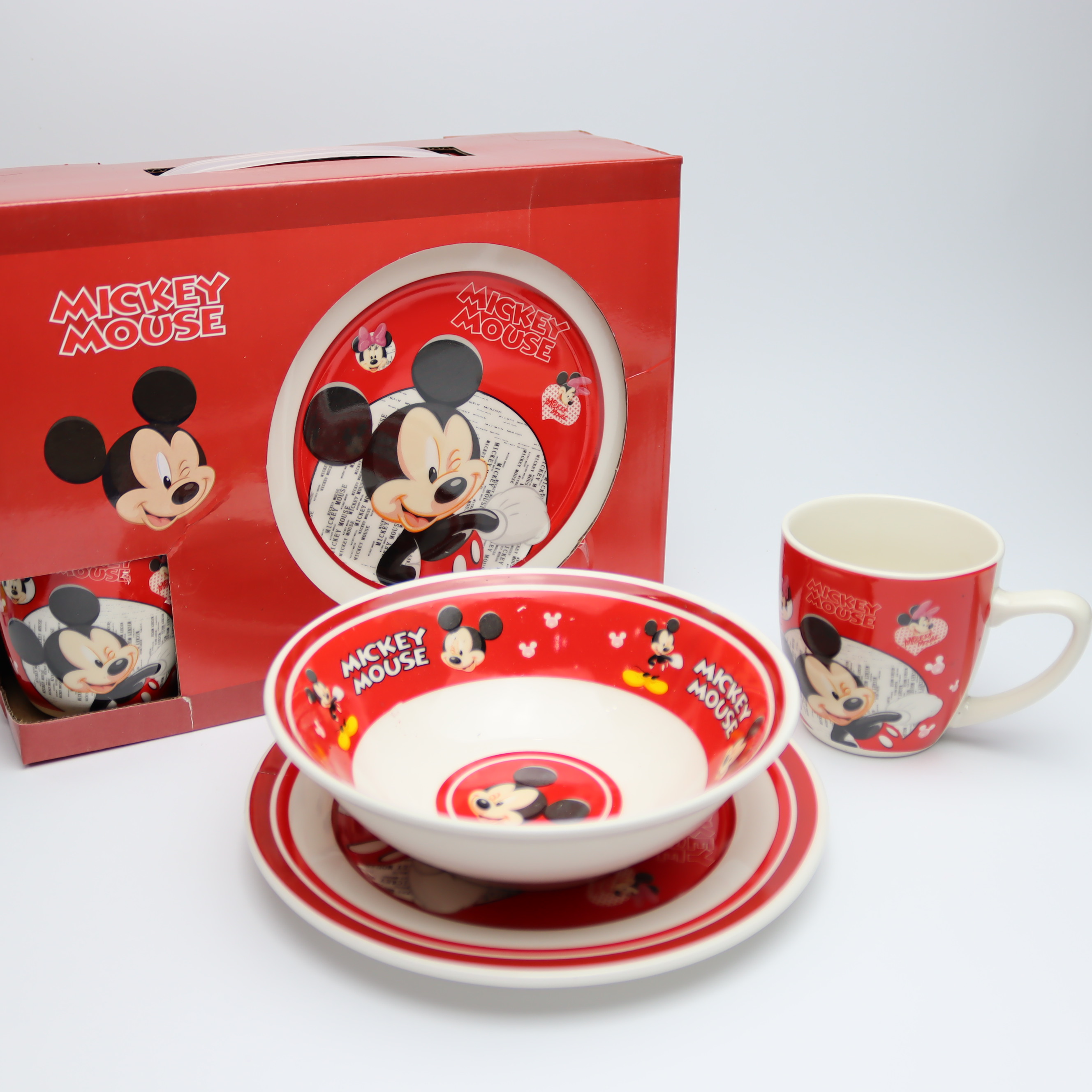 Fincan + boşqab + kasa dəsti / Mickey Mouse / SU-113