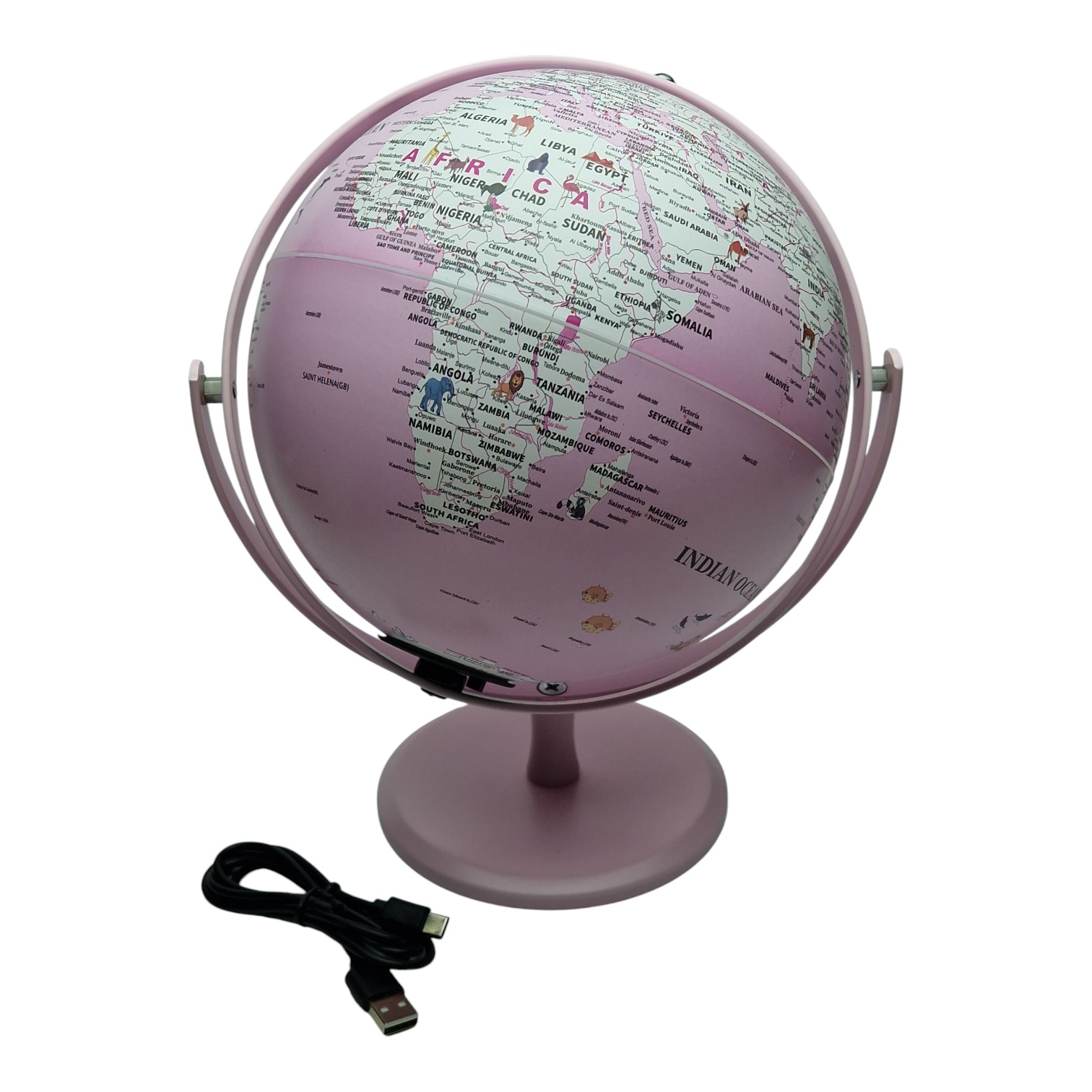 Qlobus 20 sm Çəhrayi Eng. metal işıqlı