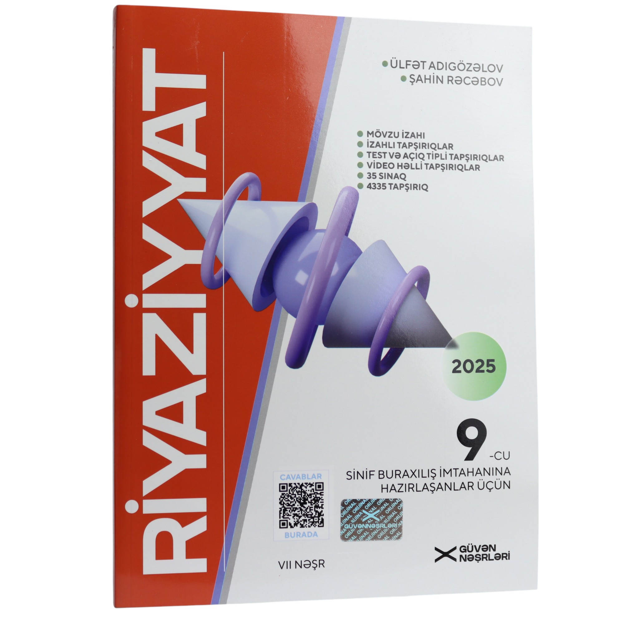 Riyaziyyat 9-cu sinif Buraxılış imtahanına hazırlaşanlar üçün / Ülfət A.; Şahin R. / Güvən nəşr.