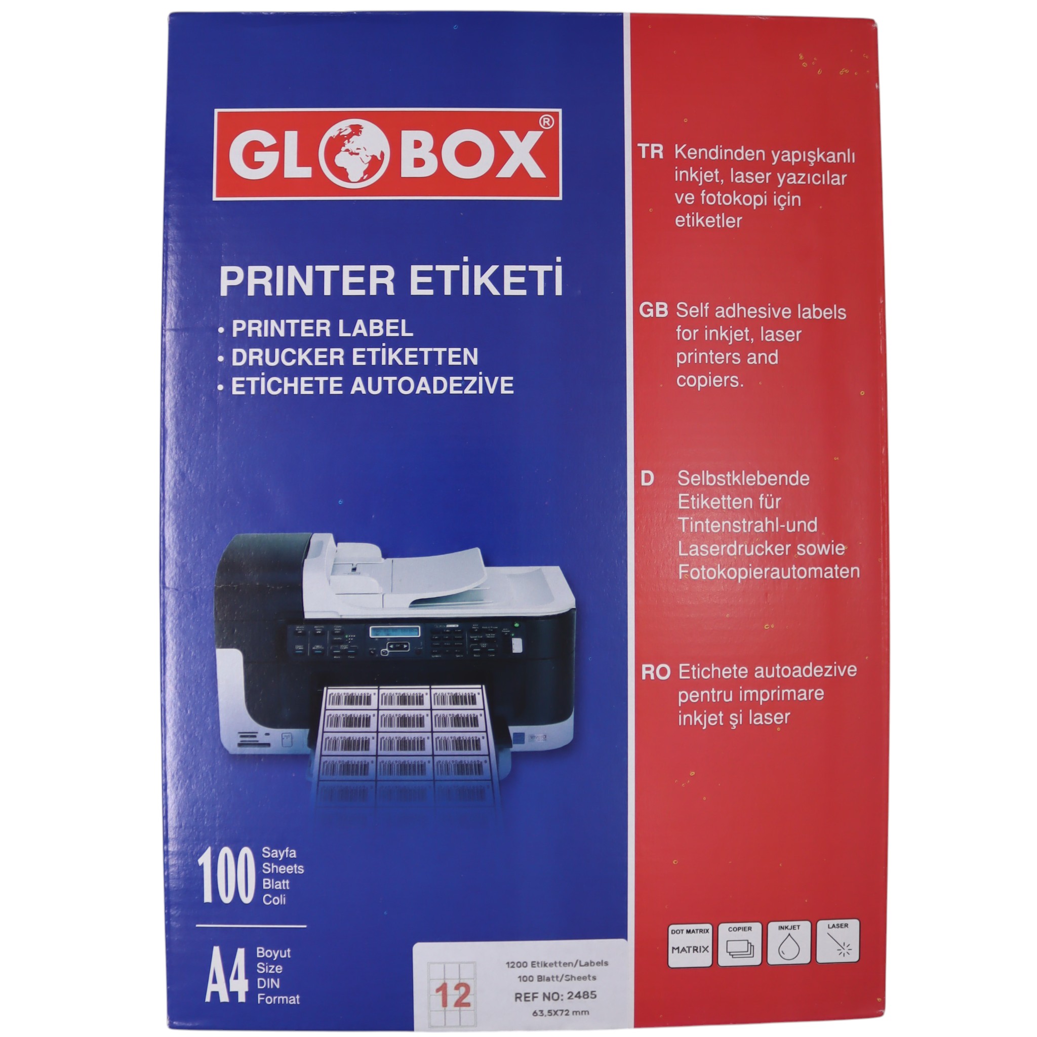 Label 12 ədədli / 63.5*72 mm / 2485 / Globox