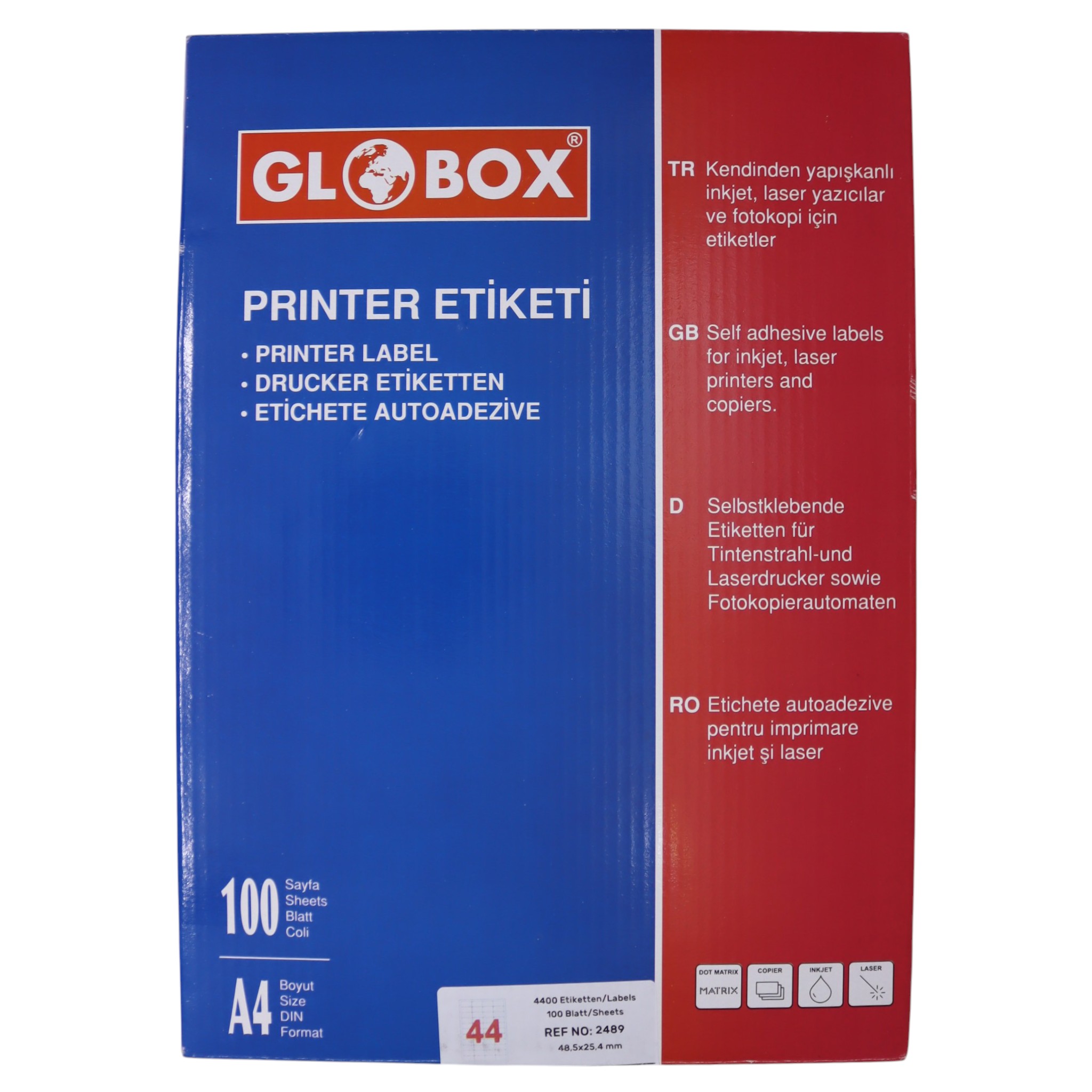 Label 44 ədədli / 48.5*25.4 mm / 2489 / Globox
