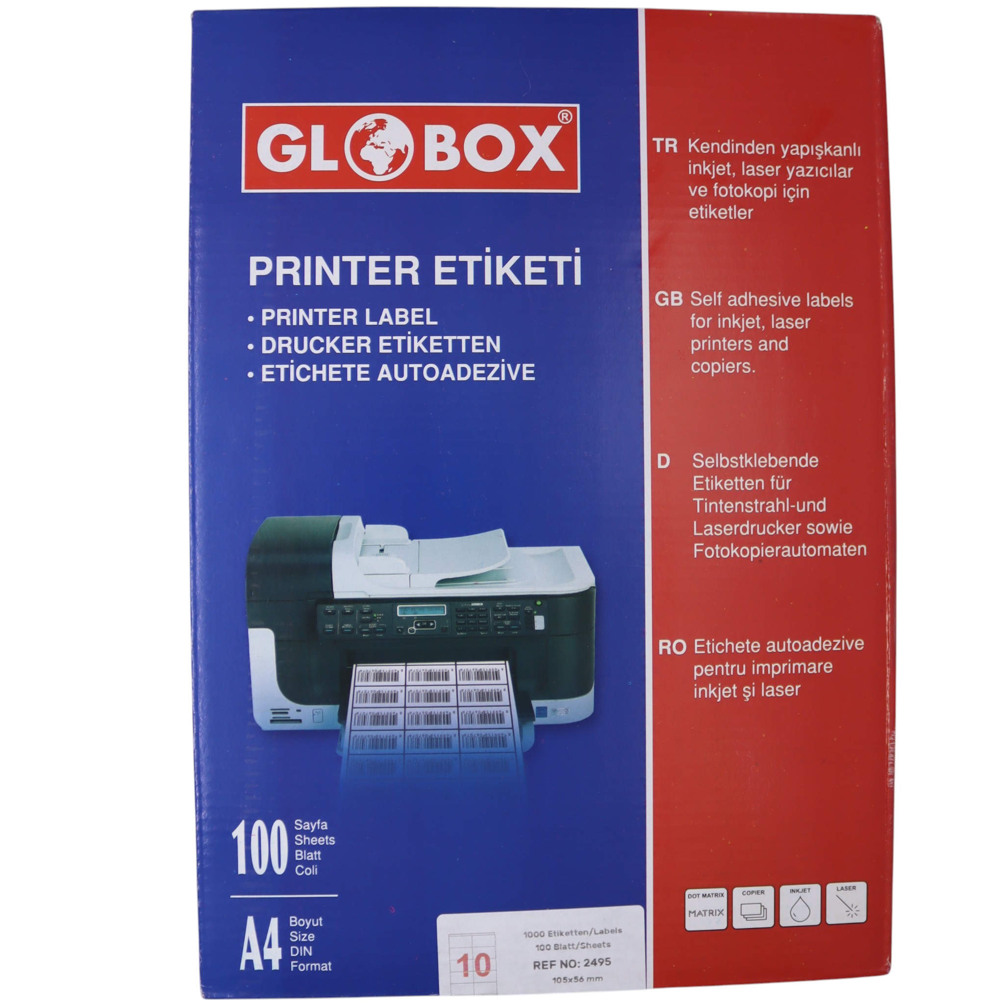 Label 10 ədədli / 105*56 mm / 2495 / Globox