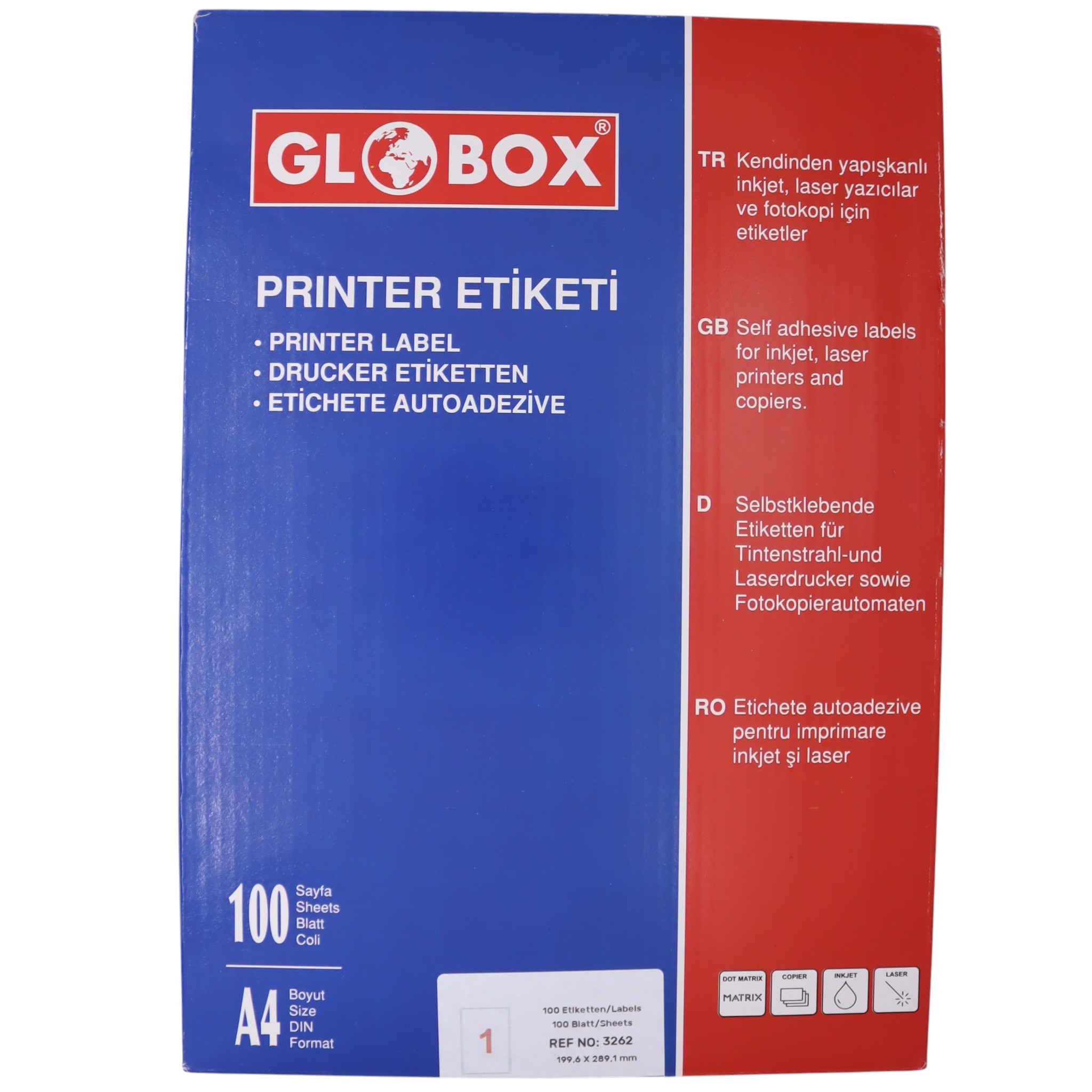 Label A4 / 199.6*289.1 mm / 3262 / Globox