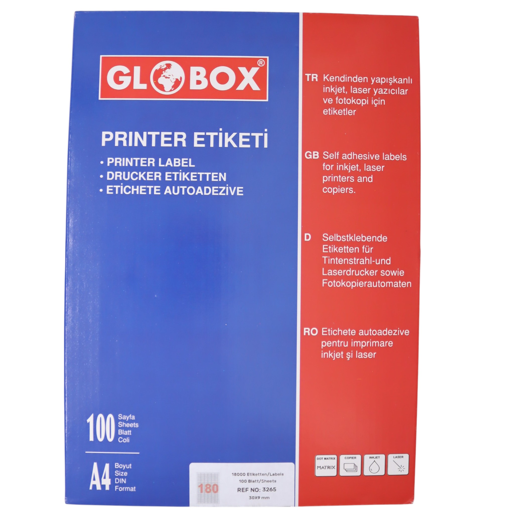 Label 180 ədədli / 30*9 mm / 3265 / Globox
