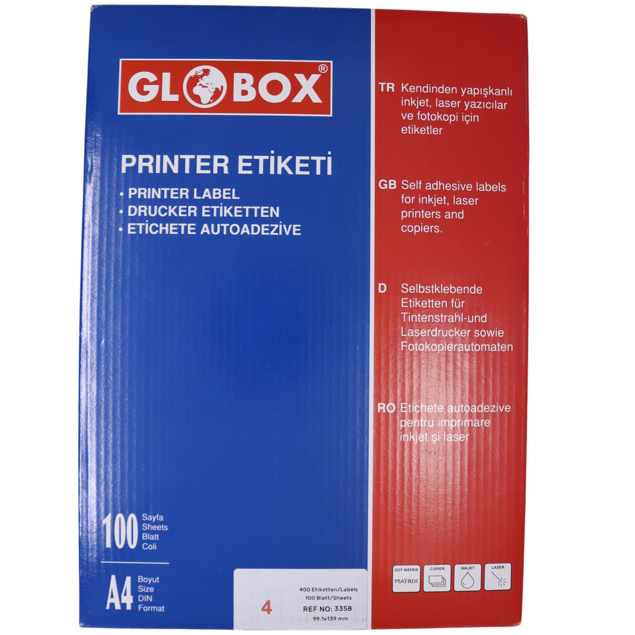 Label 4 ədədli / 99.1*139 mm / 3358 / Globox