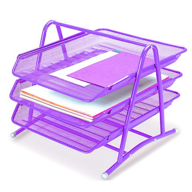 Sənəd rəfi 1x3 metal setka bənövşəyi / Mas