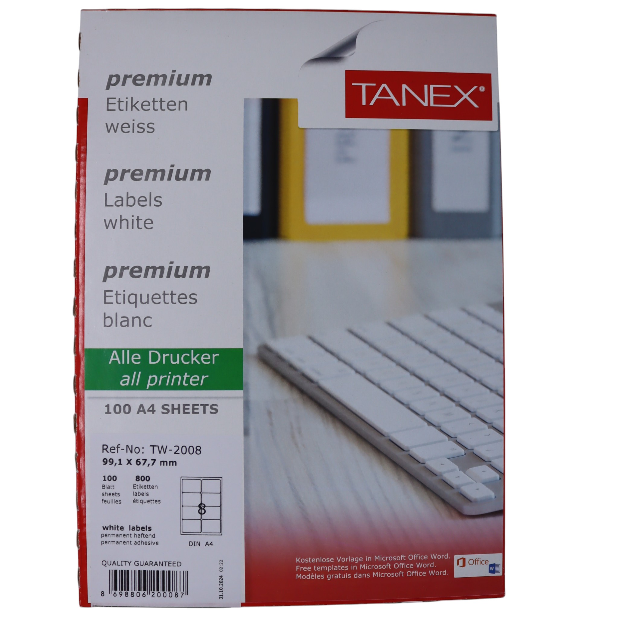 Label (99.1*67.7) CA-1008 8 ədədli / Tanex