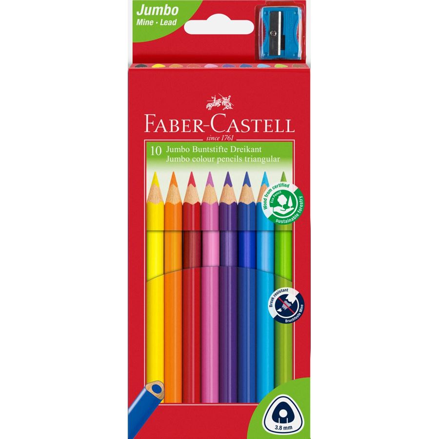 KARANDAŞ 10 RƏNGLİ / JUMBO / 116510 / FABER CASTEL